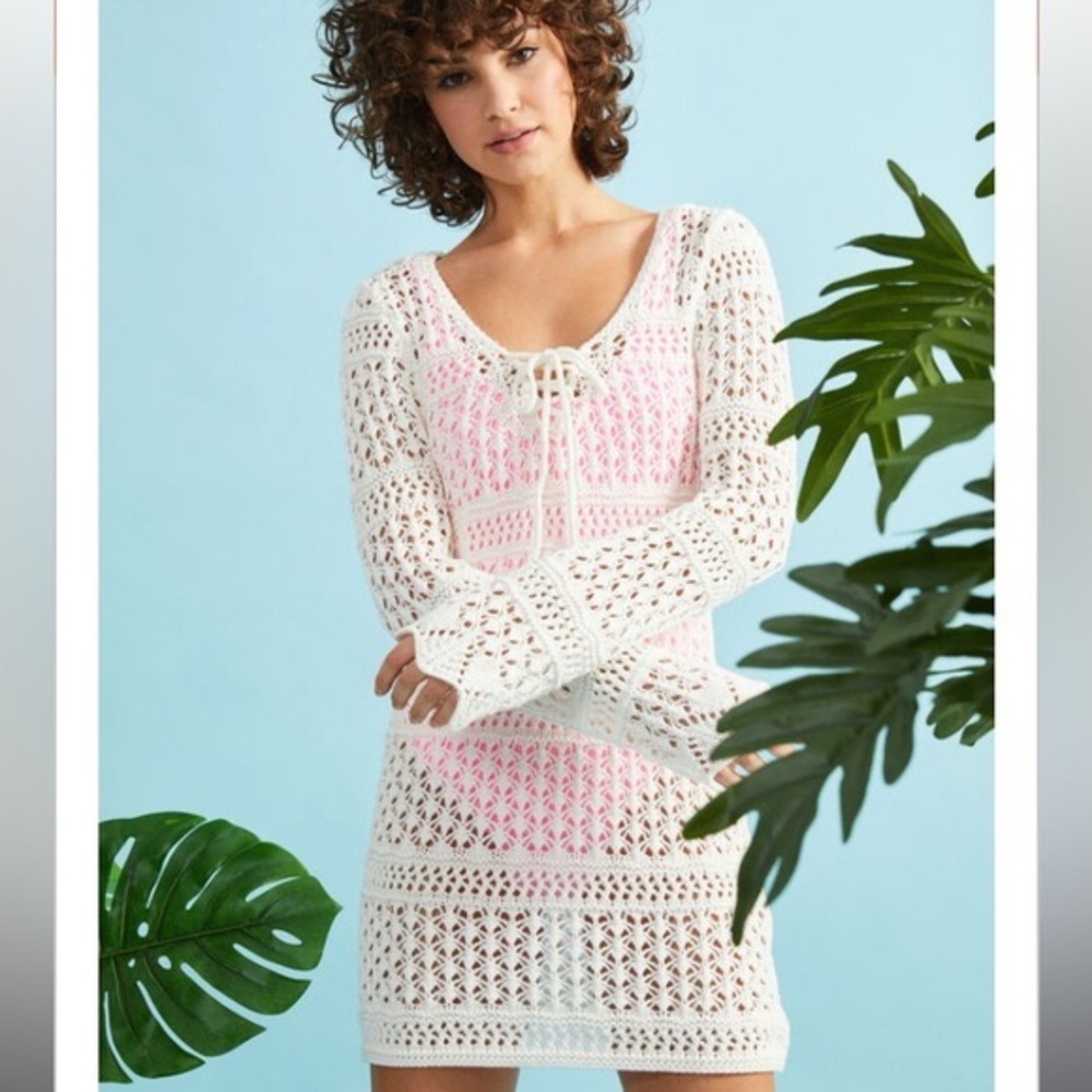 Altar’d State White Crochet Swim Cover-Up